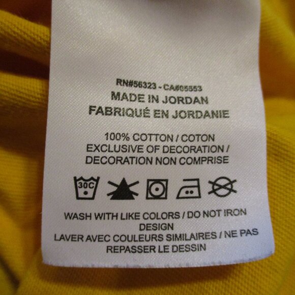 Jordan Men X Large Yellow Red Black White Graphic Airman Short Sleeve Shirt - Picture 6 of 6